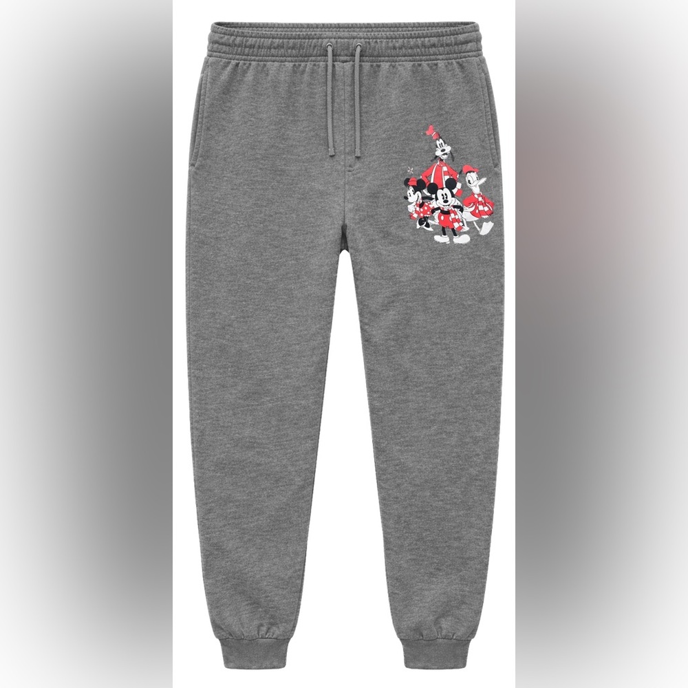 Adult Unisex Disney Mickey Mouse Jogger Pants, Charcoal Heather, Small, NWT
